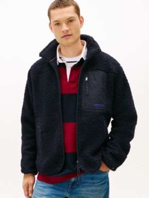 Blue Teddy Fleece Zip-Thru Jacket  Men