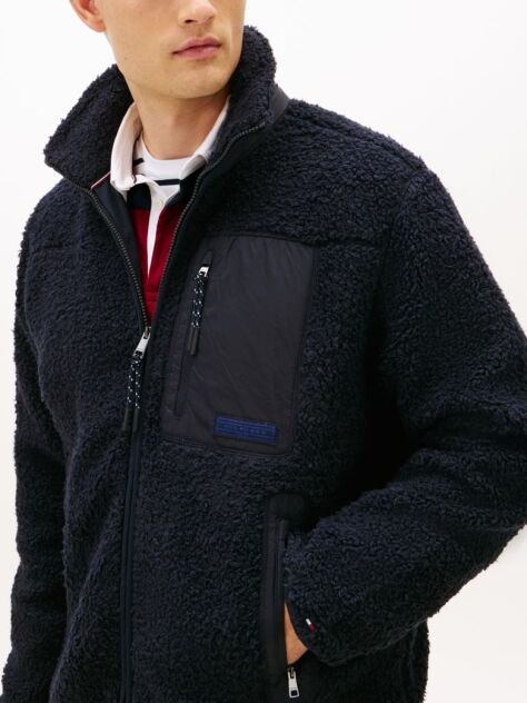 Blue Teddy Fleece Zip-Thru Jacket  Men