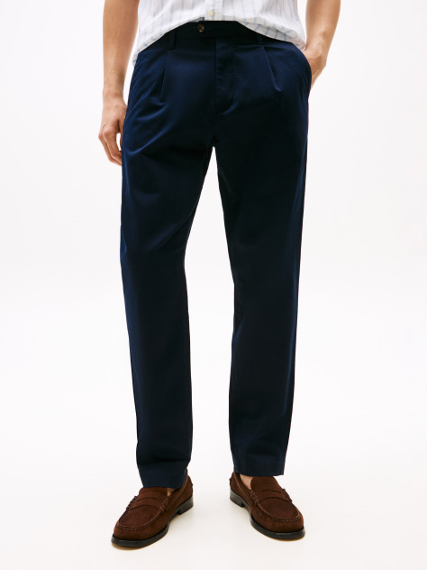 Blue Harlem Satin Relaxed Chinos  Men