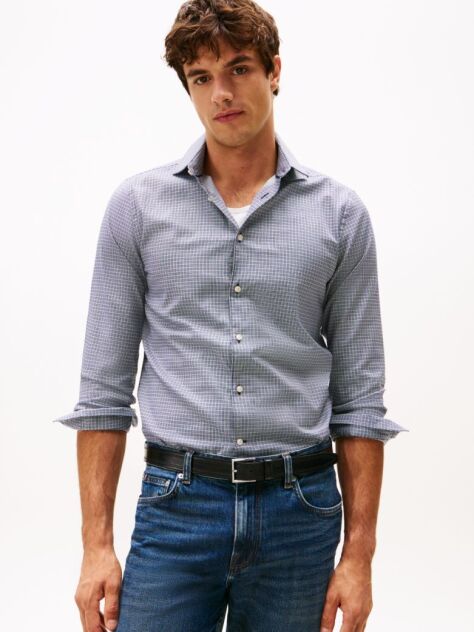 Multi Smart Casual Slim Fit Check Dobby Shirt  Men