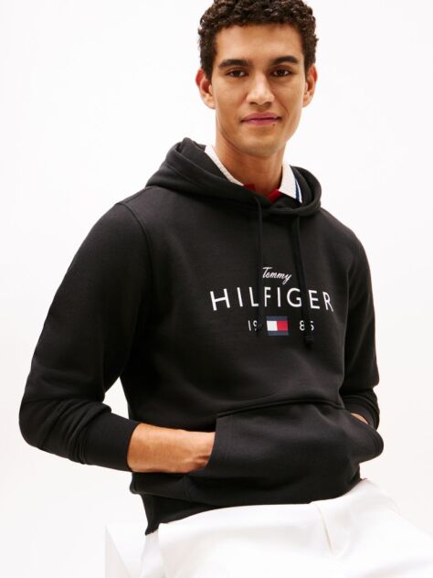 Black Logo Graphic Flex Fleece Hoody  Men
