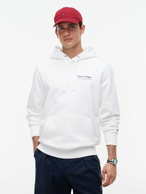 White Back Graphic Relaxed Terry Hoody  Men