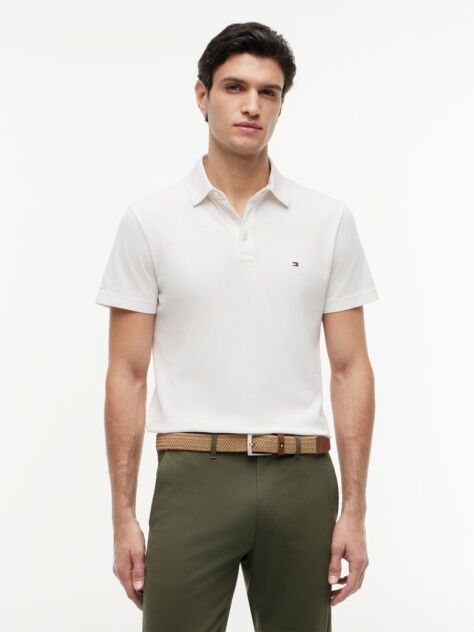 Beige Regular Fit Mesh Jersey Polo Shirt  Men