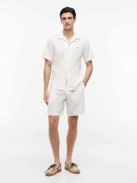 Beige Dover Linen Blend 8" Inseam Chino Shorts  Men