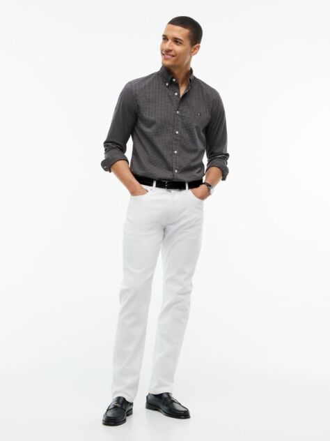 Grey Regular Fit Flex Gingham Shirt  Men