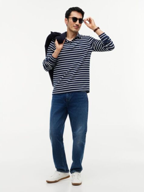 Multi Regular Waffle Long Sleeve Polo Shirt  Men