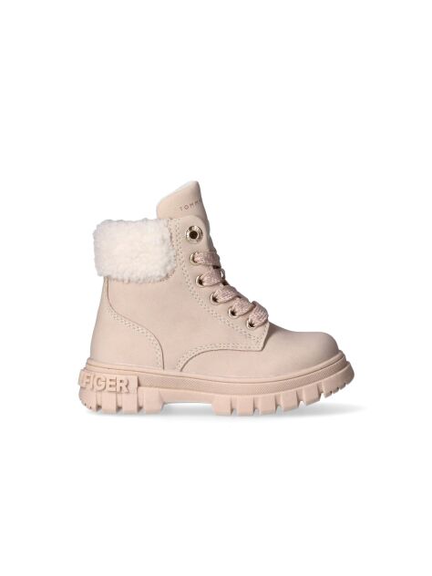 Beige Lace-Up Boots  Girls