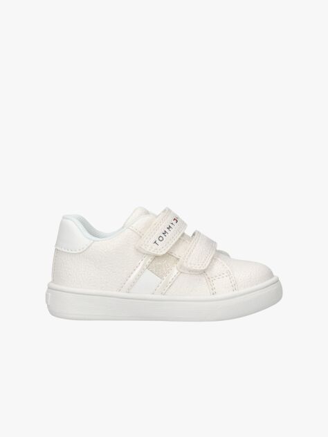 White Flag Glitter Hook And Loop Sneakers  Girls