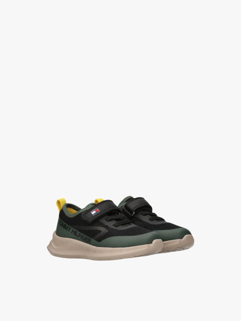 Multi Logo Mesh Lace-Up Trainers  Boys