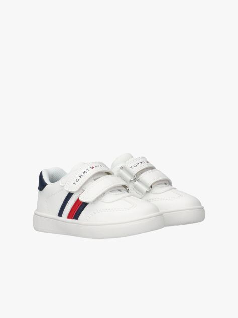 White Flag Hook And Loop Sneakers  Kids Unisex
