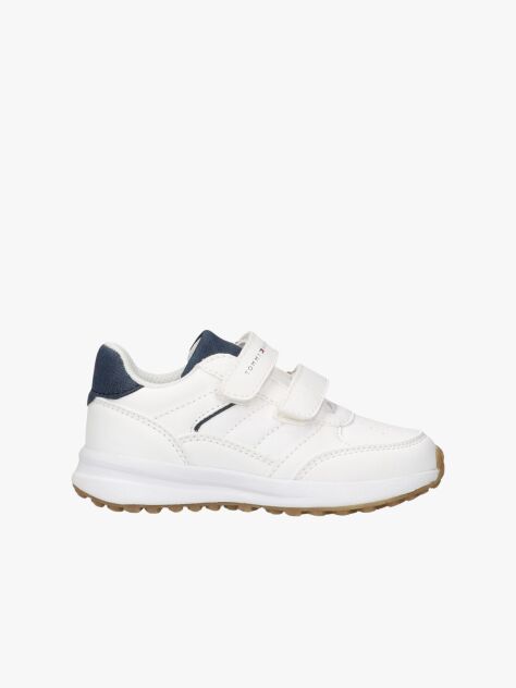 White Hook And Loop Sneakers  Kids Unisex