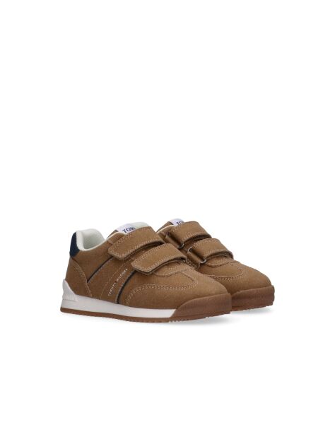 Brown Low Cut Velcro Sneaker  Kids Unisex