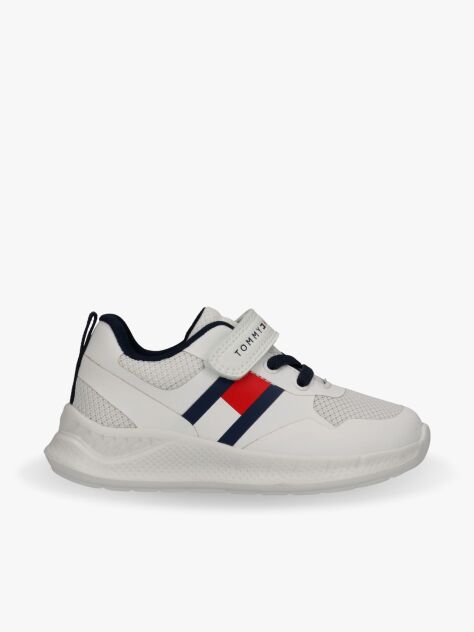 White Flag Mesh Hook And Loop Sneakers  Kids Unisex