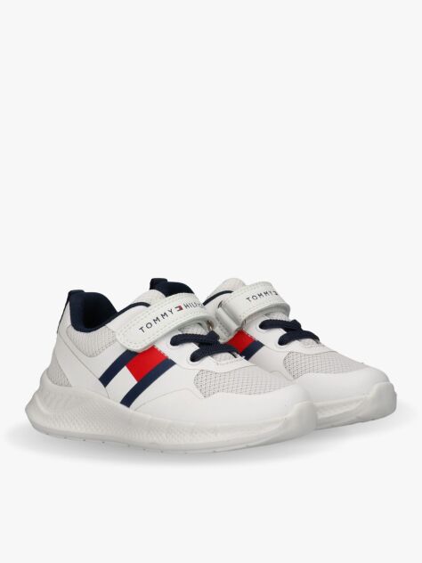 White Flag Mesh Hook And Loop Sneakers  Kids Unisex
