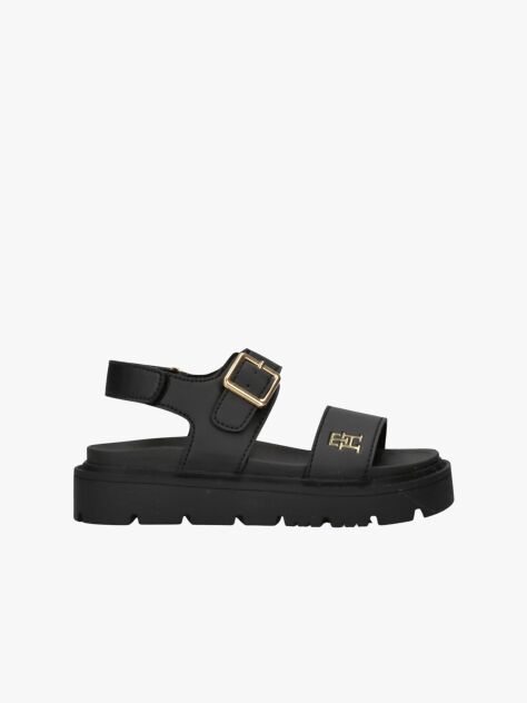 Black TH Monogram Plaque Sandals  Girls