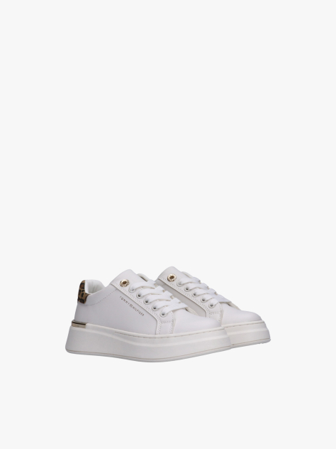 White Lace-Up Sneakers  Girls