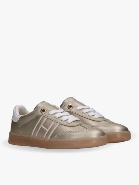 Gold Tonal Flag Sneakers  Girls