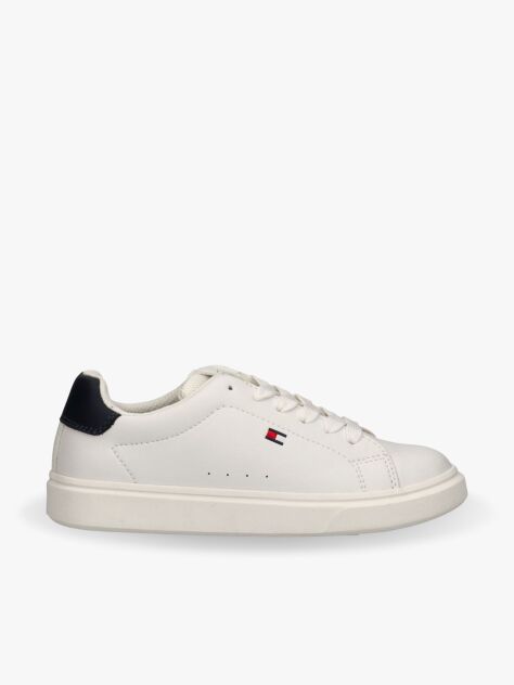 White Flag Embroidery Lace-Up Sneakers  Kids Unisex