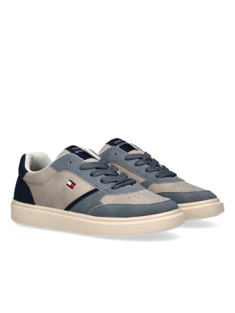 Multi Contrast Heel Lace Up Sneakers  Kids Unisex