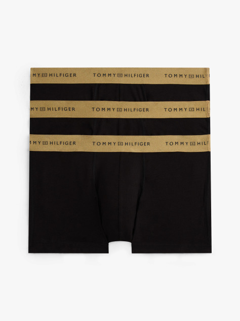 Black 3-Pack Metallic Logo Trunks Gift Set  Men