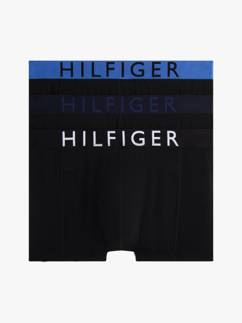 Multi 3-Pack Microfibre Logo Waistband Trunks  Men