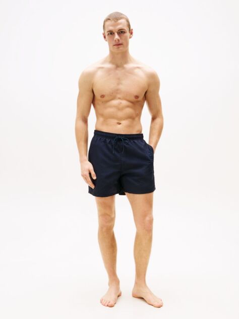Blue Signature Logo Mid Length Swim Shorts  Men