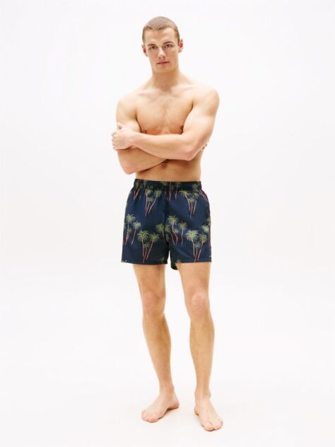 Multi Print Mid Length Swim Trunks  Men