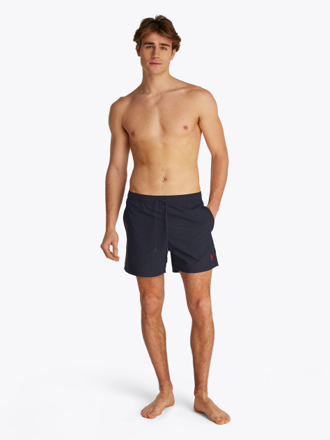 Blue TH Monogram Mid Length Swim Trunks  Men