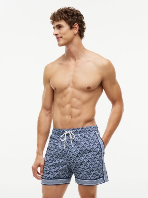 Blue Print Mid Length Swim Shorts  Men