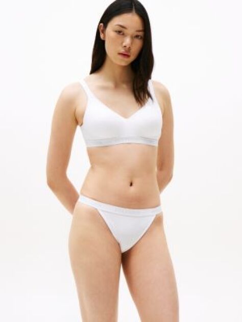 White Hilfiger Monotype Logo Waistband Tanga Briefs  Women