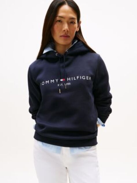 Blue Essential Hoodie With Logo  Women