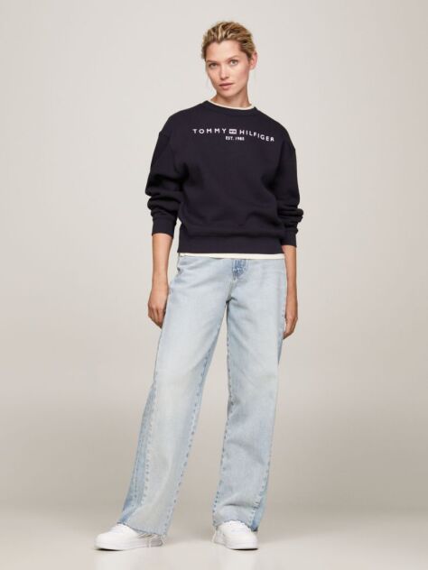 Blue Chest Logo Crew Neck Sweatshirt  Women