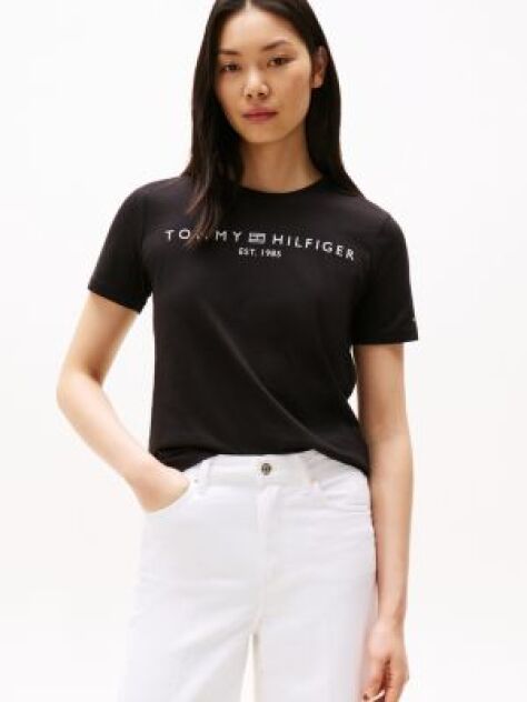 Black Logo Crew Neck T-Shirt  Women