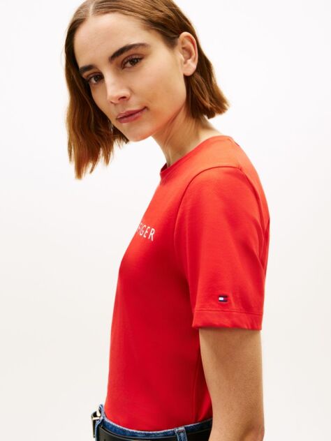 Red Logo Crew Neck T-Shirt  Women