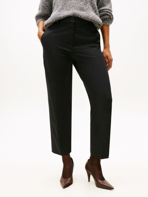 Black Slim Fit Straight Leg Chinos  Women