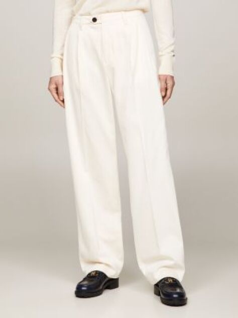 Beige Relaxed Fit Straight Leg Chinos  Women