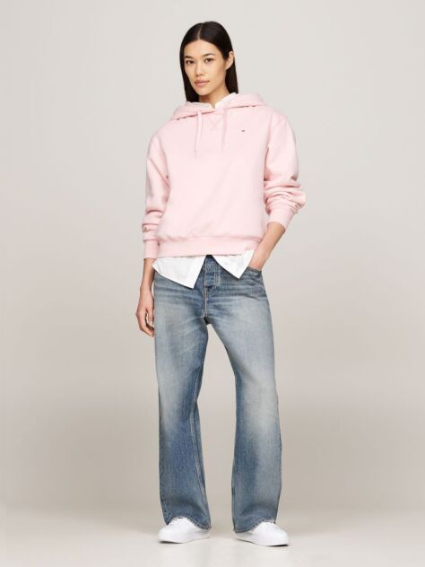 Pink Flag Embroidery Drawstring Hoody  Women