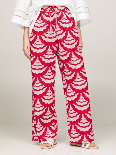 Multi Print Relaxed Wide Leg Trousers  Women