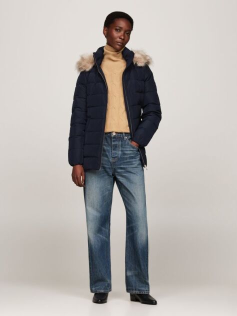 Multi Faux Fur Hooded Down Jacket  Women