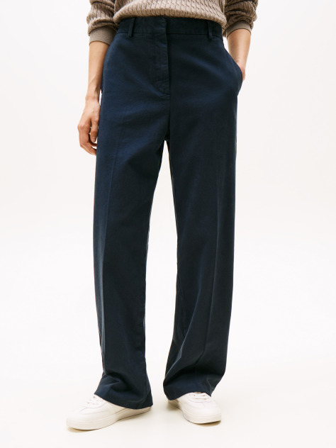 Blue Relaxed Straight Leg Trousers  Women