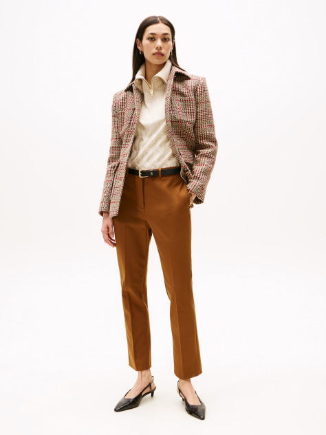 Brown Gabardine Slim Trousers  Women