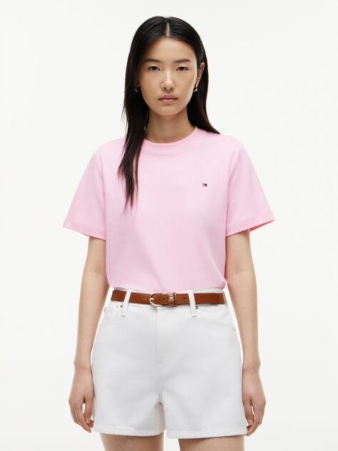 Pink Interlock Knit Boxy T-Shirt  Women