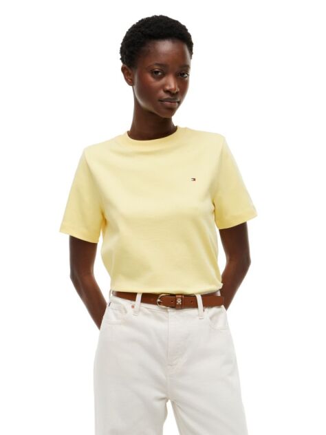 Yellow Interlock Knit Boxy T-Shirt  Women