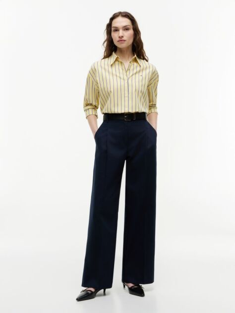 Yellow Boxy Fit Poplin Shirt  Women