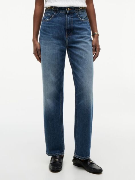 Blue Flag Horsebit Regular Tapered Ankle Jeans  Women