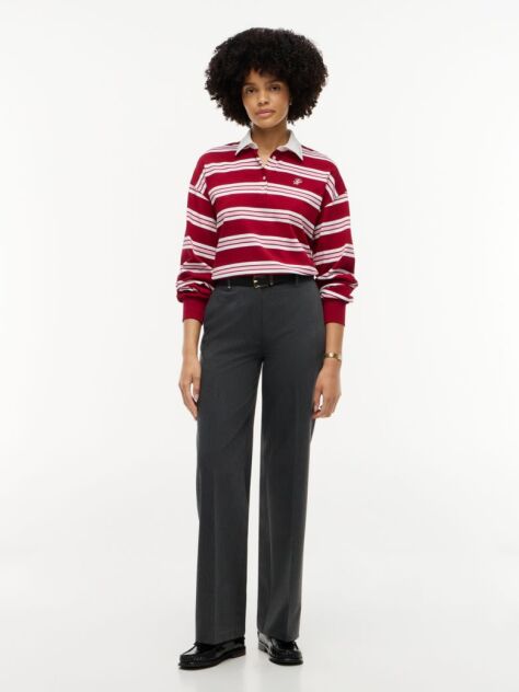 Multi Rugby Stripe Relaxed Polo Sweatshirt  Women
