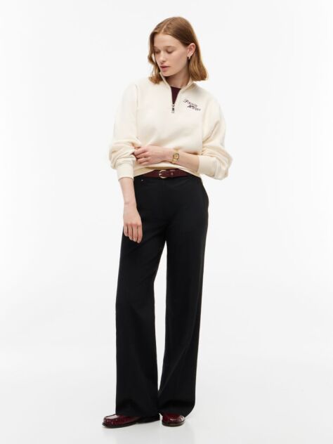 Beige Logo Relaxed Terry Quarter-Zip Sweatshirt  Women