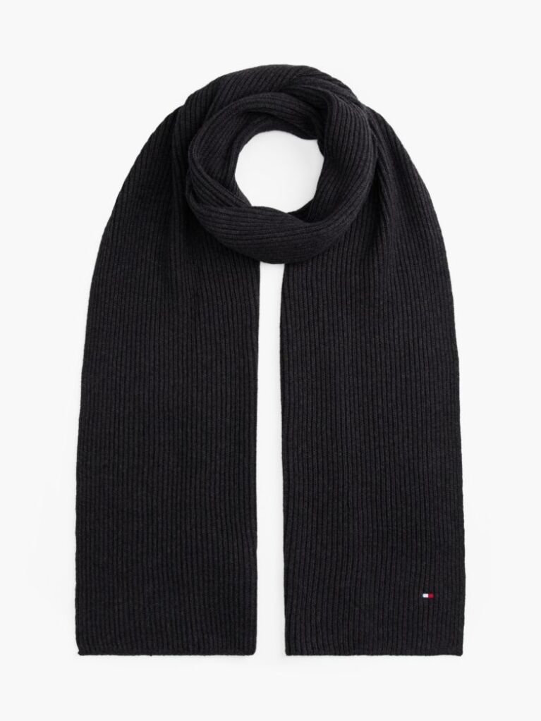 Grey Hilfiger Flag Embroidery Scarf with Cashmere  Men