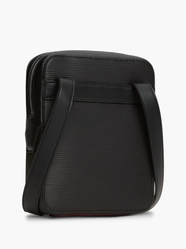 Black TH Business Textured Crossbody Reporter Bag  Men
