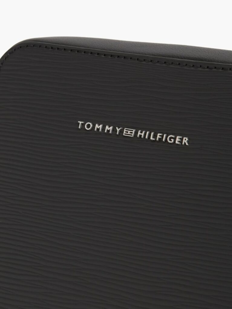 Black TH Business Textured Crossbody Reporter Bag  Men